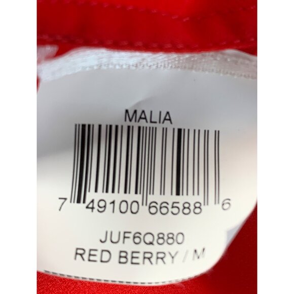 BCBGMAXAZRIA Malia Red Berry Off-Shoulder Dress M Crepe NWT $158 Island Vacay - Picture 10 of 13